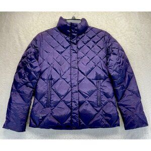 GUESS Quilted Down Puffer Jacket Womens Small Purple Coat Winter Mountains